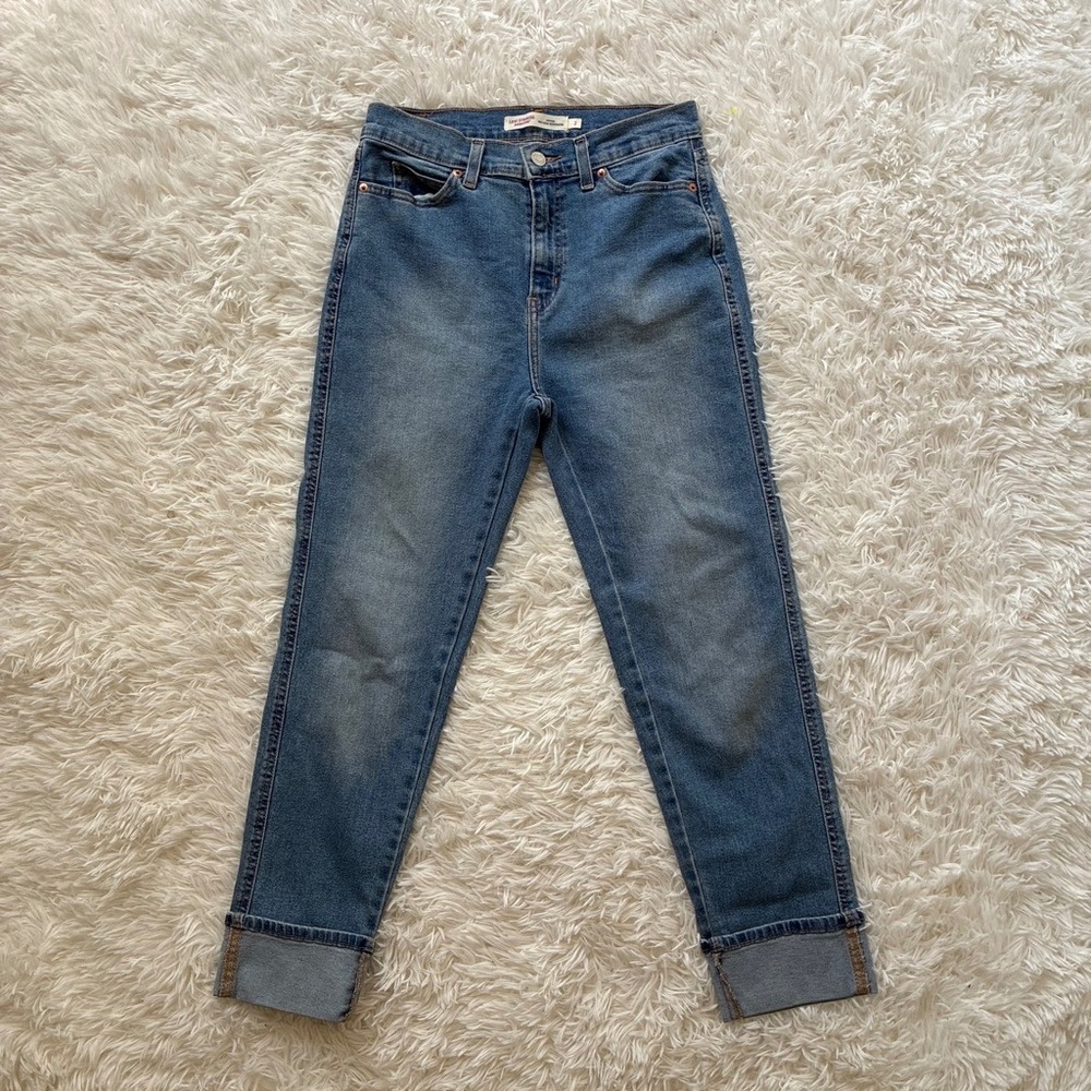 Levi Strauss Signature Vintage Mid Rise Boyfriend Jeans Blue Denim W26 Size 2